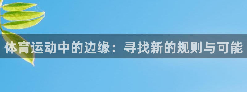 01体育官网入口：体育运动中的边缘：寻找新的规则与可能